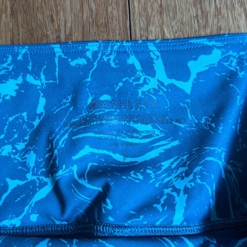 Athleta Ace Printed Tennis Skort 13.5" Ripple Marble Borealis Size Small - Picture 7 of 10